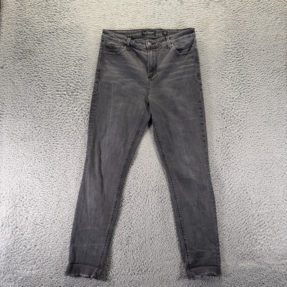 Lucky Brand Bridgette Jeans Womens 6 Gray Cotton Denim Skinny Ankle Frayed Hem